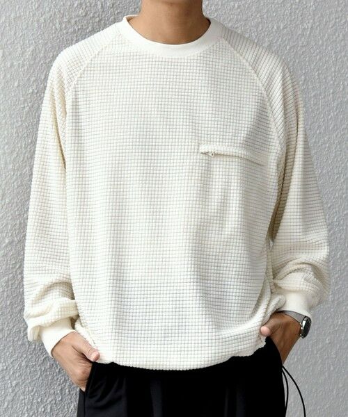 SHIPS / シップス スウェット | SHIPS any:〈洗濯機可能〉グリッド フリース スピンドル ポケット プルオーバー◇ | 詳細3