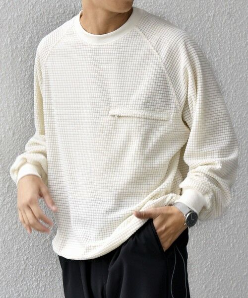 SHIPS / シップス スウェット | SHIPS any:〈洗濯機可能〉グリッド フリース スピンドル ポケット プルオーバー◇ | 詳細4