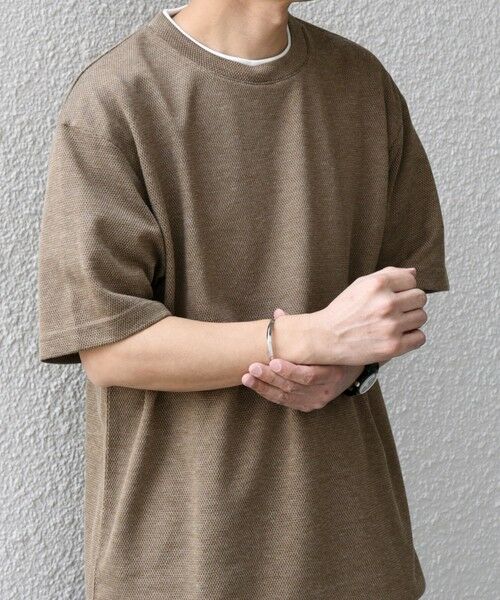 SHIPS / シップス Tシャツ | 【WEB限定】SHIPS any: リネンライク メランジ 鹿の子 フェイク レイヤード Tシャツ◇(ベージュ)