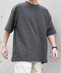 SHIPS / シップス Tシャツ | SHIPS any: マイクロボーダー ミニ裏毛 ライト スウェット ライク Tシャツ◇