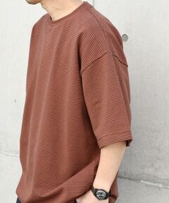 SHIPS / シップス Tシャツ | SHIPS any: マイクロボーダー ミニ裏毛 ライト スウェット ライク Tシャツ◇