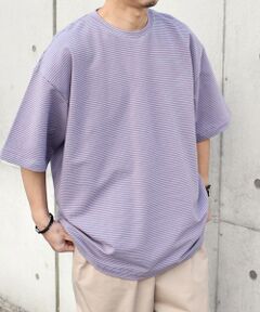 SHIPS / シップス Tシャツ | SHIPS any: マイクロボーダー ミニ裏毛 ライト スウェット ライク Tシャツ◇