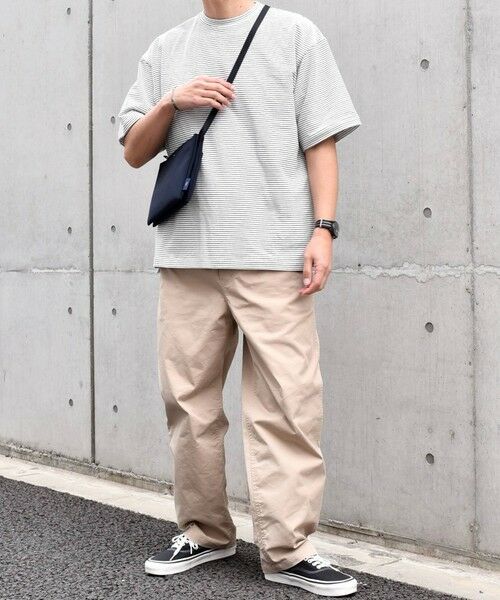 SHIPS / シップス Tシャツ | SHIPS any: マイクロボーダー ミニ裏毛 ライト スウェット ライク Tシャツ◇ | 詳細1