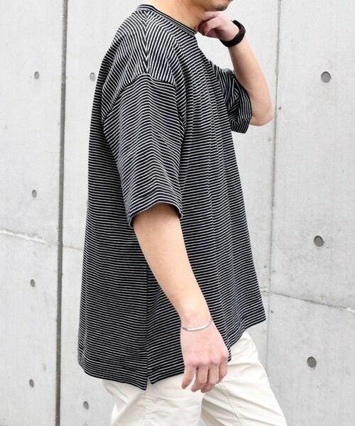 SHIPS / シップス Tシャツ | SHIPS any: マイクロボーダー ミニ裏毛 ライト スウェット ライク Tシャツ◇ | 詳細12