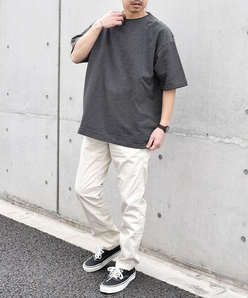 SHIPS / シップス Tシャツ | SHIPS any: マイクロボーダー ミニ裏毛 ライト スウェット ライク Tシャツ◇ | 詳細9