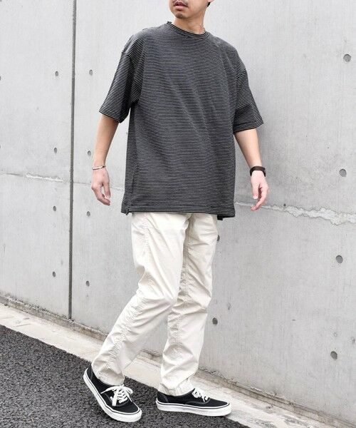 SHIPS / シップス Tシャツ | SHIPS any: マイクロボーダー ミニ裏毛 ライト スウェット ライク Tシャツ◇ | 詳細10