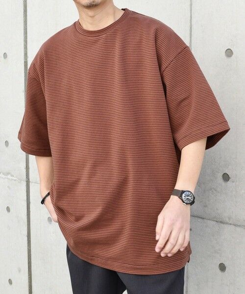 SHIPS / シップス Tシャツ | SHIPS any: マイクロボーダー ミニ裏毛 ライト スウェット ライク Tシャツ◇ | 詳細18