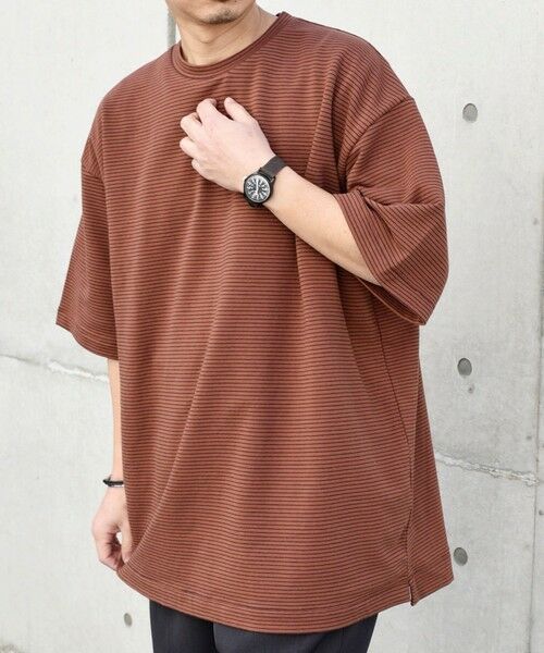 SHIPS / シップス Tシャツ | SHIPS any: マイクロボーダー ミニ裏毛 ライト スウェット ライク Tシャツ◇ | 詳細19