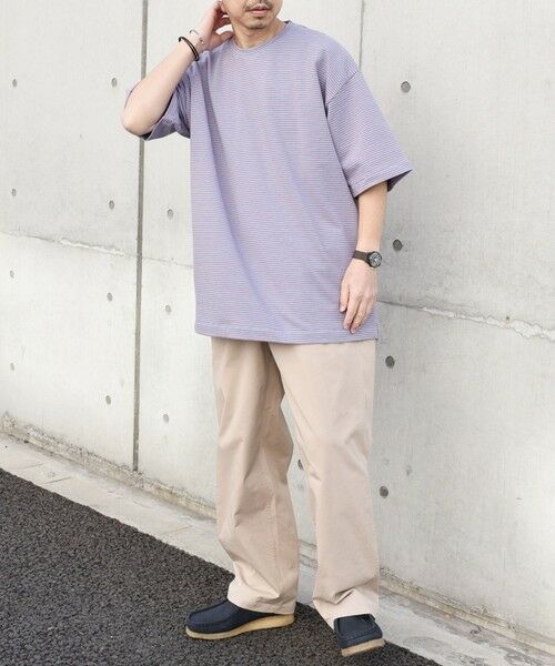 SHIPS / シップス Tシャツ | SHIPS any: マイクロボーダー ミニ裏毛 ライト スウェット ライク Tシャツ◇ | 詳細28