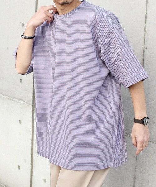 SHIPS / シップス Tシャツ | SHIPS any: マイクロボーダー ミニ裏毛 ライト スウェット ライク Tシャツ◇ | 詳細29