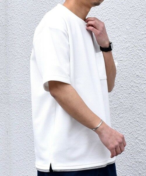 SHIPS / シップス Tシャツ | 【WEB限定】SHIPS any: ジャカード フェイクレイヤード ポケット Tシャツ◇ | 詳細17