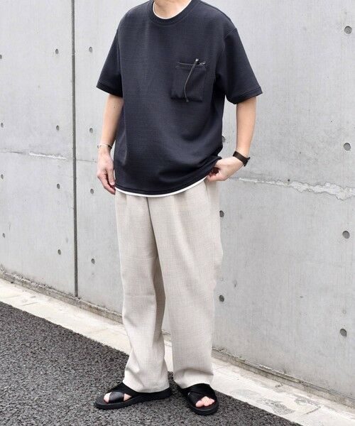 SHIPS / シップス Tシャツ | 【WEB限定】SHIPS any: ジャカード フェイクレイヤード ポケット Tシャツ◇ | 詳細25