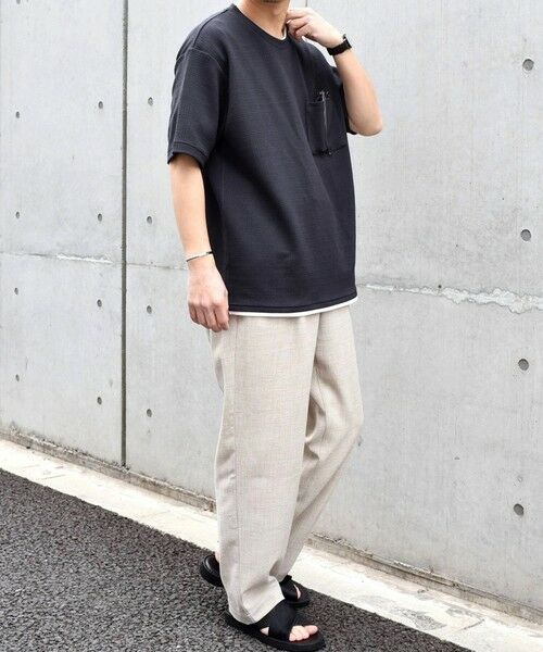 SHIPS / シップス Tシャツ | 【WEB限定】SHIPS any: ジャカード フェイクレイヤード ポケット Tシャツ◇ | 詳細26