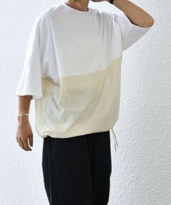 SHIPS / シップス Tシャツ | SHIPS any: コットン / ナイロン コンビ スケアスリーブ スピンドル ワイド Tシャツ◇