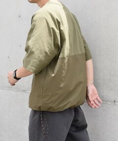 SHIPS / シップス Tシャツ | SHIPS any: コットン / ナイロン コンビ スケアスリーブ スピンドル ワイド Tシャツ◇