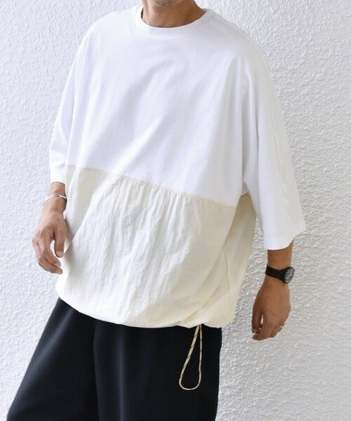 SHIPS / シップス Tシャツ | SHIPS any: コットン / ナイロン コンビ スケアスリーブ スピンドル ワイド Tシャツ◇ | 詳細4