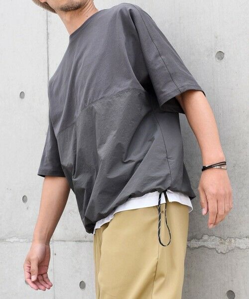 SHIPS / シップス Tシャツ | SHIPS any: コットン / ナイロン コンビ スケアスリーブ スピンドル ワイド Tシャツ◇ | 詳細7