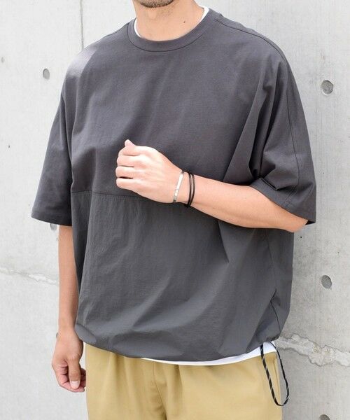 SHIPS / シップス Tシャツ | SHIPS any: コットン / ナイロン コンビ スケアスリーブ スピンドル ワイド Tシャツ◇ | 詳細8