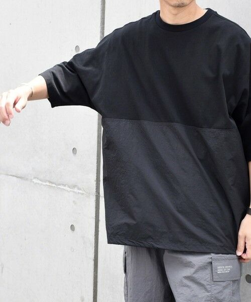 SHIPS / シップス Tシャツ | SHIPS any: コットン / ナイロン コンビ スケアスリーブ スピンドル ワイド Tシャツ◇ | 詳細15