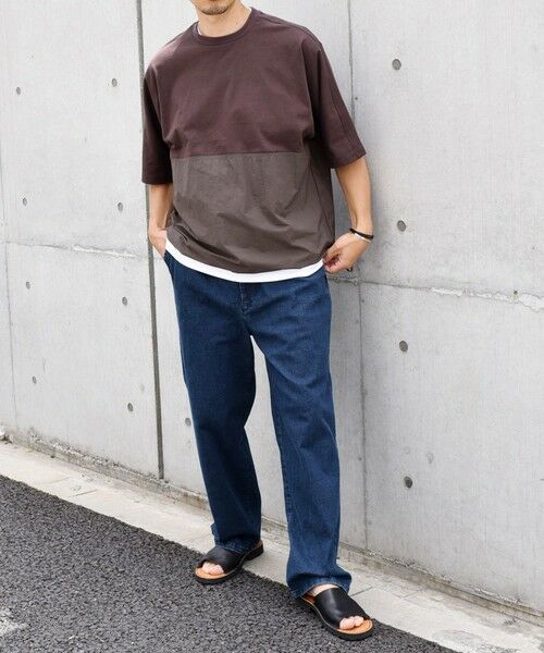 SHIPS / シップス Tシャツ | SHIPS any: コットン / ナイロン コンビ スケアスリーブ スピンドル ワイド Tシャツ◇ | 詳細18