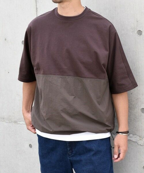 SHIPS / シップス Tシャツ | SHIPS any: コットン / ナイロン コンビ スケアスリーブ スピンドル ワイド Tシャツ◇ | 詳細20