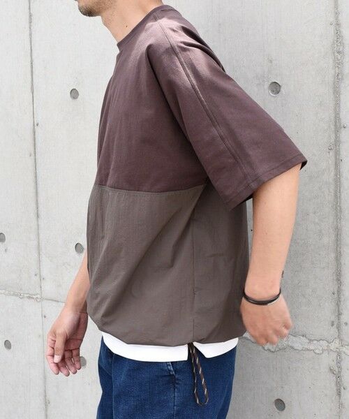 SHIPS / シップス Tシャツ | SHIPS any: コットン / ナイロン コンビ スケアスリーブ スピンドル ワイド Tシャツ◇ | 詳細21