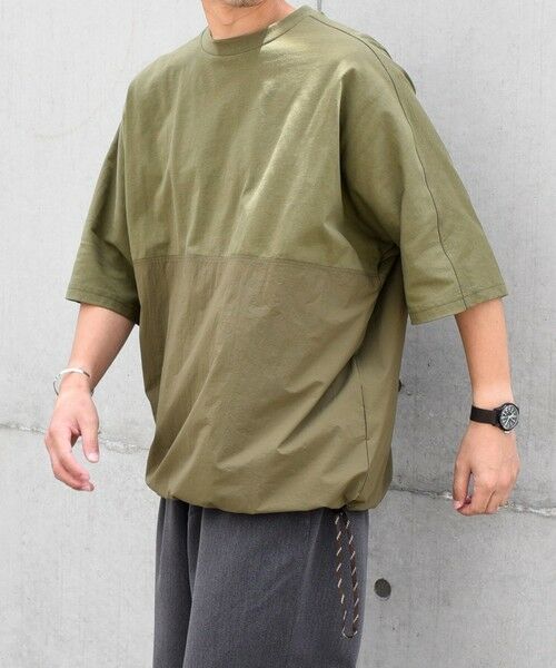 SHIPS / シップス Tシャツ | SHIPS any: コットン / ナイロン コンビ スケアスリーブ スピンドル ワイド Tシャツ◇ | 詳細28