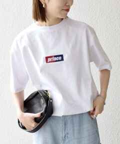 SHIPS / シップス Tシャツ | 【SHIPS any別注】prince:〈吸水速乾/UVカット/遮熱〉ボックス ロゴ 刺繍 スピンドル Tシャツ◇