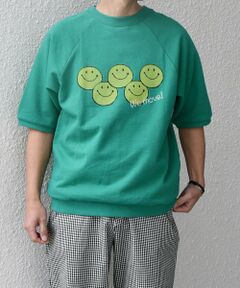 SHIPS / シップス Tシャツ | 【SHIPS any別注】athletic wear MASON: スマイルマーク/刺繍 スウェット Tシャツ◇