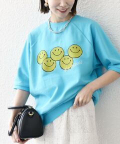 SHIPS / シップス Tシャツ | 【SHIPS any別注】athletic wear MASON: スマイルマーク/刺繍 スウェット Tシャツ◇