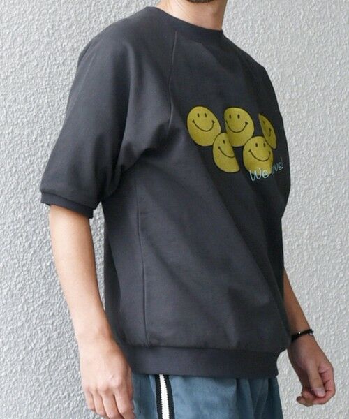 SHIPS / シップス Tシャツ | 【SHIPS any別注】athletic wear MASON: スマイルマーク/刺繍 スウェット Tシャツ◇ | 詳細14
