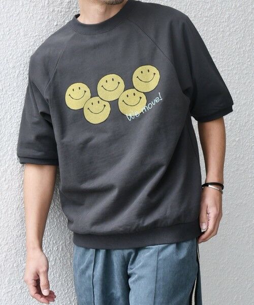 SHIPS / シップス Tシャツ | 【SHIPS any別注】athletic wear MASON: スマイルマーク/刺繍 スウェット Tシャツ◇ | 詳細16