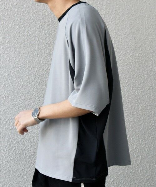 SHIPS / シップス Tシャツ | SHIPS any:〈洗濯機可能〉リブ パネル スポーティー ジャージー Tシャツ◇(グレー)