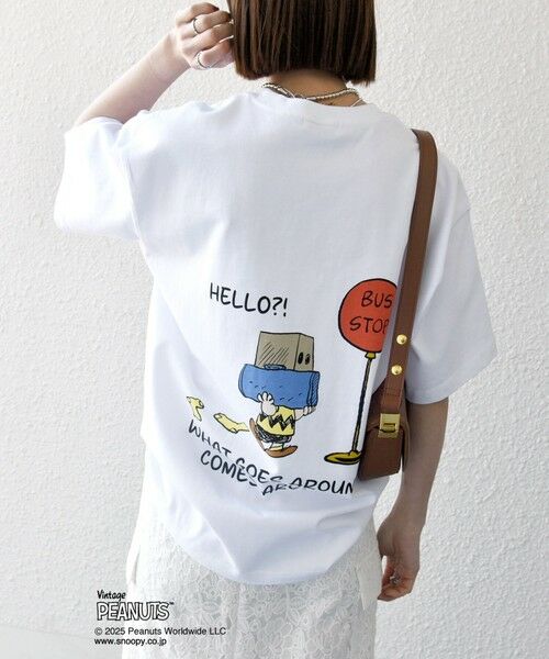 SHIPS / シップス Tシャツ | SHIPS any: SNOOPY コラボ NOT THERE グラフィック バック プリント Tシャツ◇(ライトホワイト)