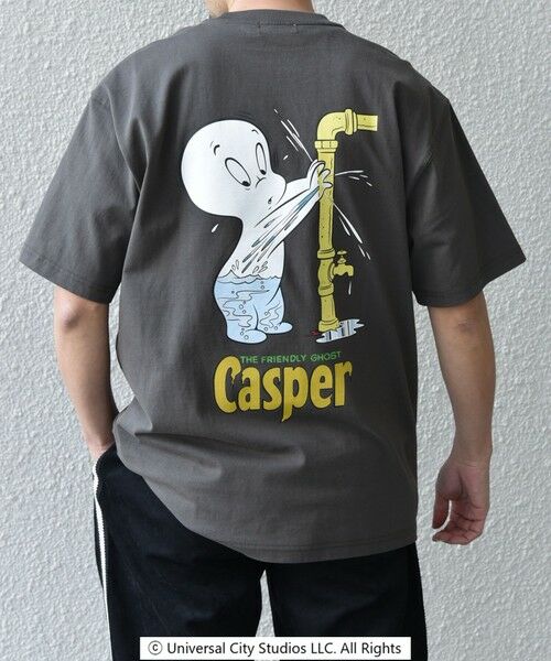 SHIPS / シップス Tシャツ | SHIPS any: CASPER ワンポイント/バックプリント コラボ Tシャツ◇(ダークグレー)