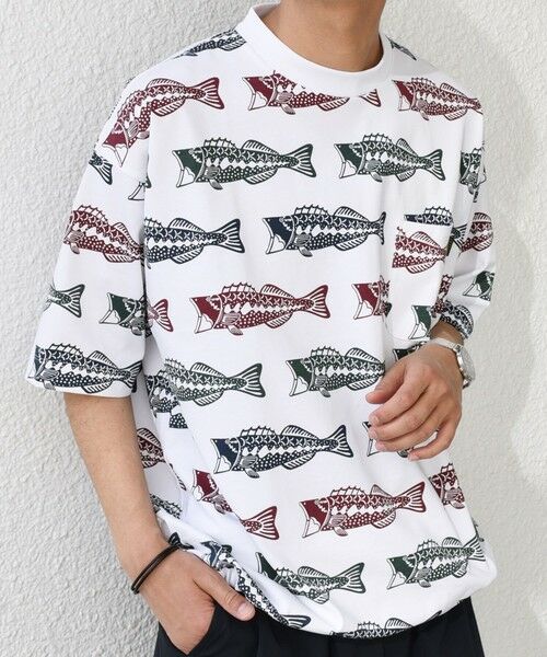 SHIPS / シップス Tシャツ | 【SHIPS any別注】Phatee: オーガニックコットン パターン プリント スピンドル ポケット Tシャツ◇ | 詳細24