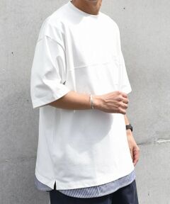 SHIPS / シップス Tシャツ | SHIPS any: バックメッシュ / ストライプシャツ ドッキング フェイクレイヤード ポケット Tシャツ◆