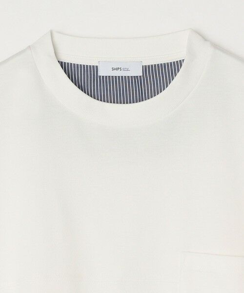 SHIPS / シップス Tシャツ | SHIPS any: バックメッシュ / ストライプシャツ ドッキング フェイクレイヤード ポケット Tシャツ◆ | 詳細7