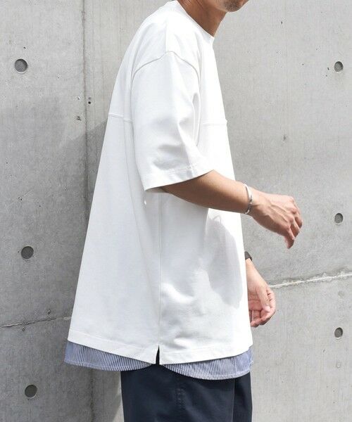 SHIPS / シップス Tシャツ | SHIPS any: バックメッシュ / ストライプシャツ ドッキング フェイクレイヤード ポケット Tシャツ◆ | 詳細4