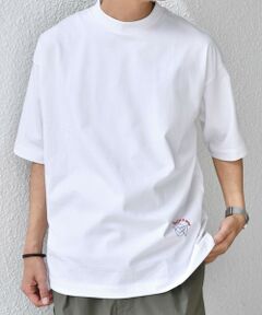 SHIPS / シップス Tシャツ | SHIPS any: オーガニック コットン ワンポイント ロゴ プリント×刺繍 スピンドル Tシャツ◇