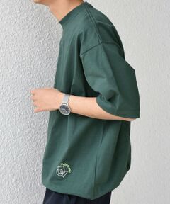 SHIPS / シップス Tシャツ | SHIPS any: オーガニック コットン ワンポイント ロゴ プリント×刺繍 スピンドル Tシャツ◇