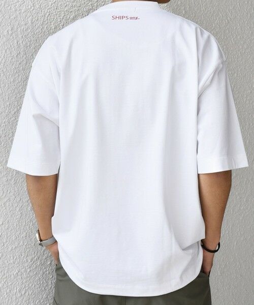 SHIPS / シップス Tシャツ | SHIPS any: オーガニック コットン ワンポイント ロゴ プリント×刺繍 スピンドル Tシャツ◇ | 詳細5