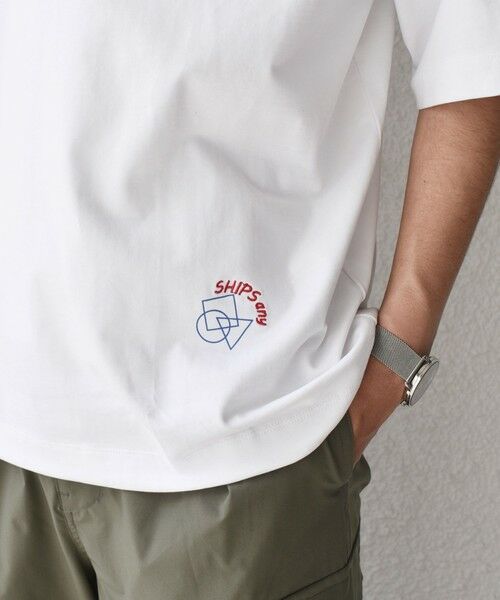 SHIPS / シップス Tシャツ | SHIPS any: オーガニック コットン ワンポイント ロゴ プリント×刺繍 スピンドル Tシャツ◇ | 詳細6