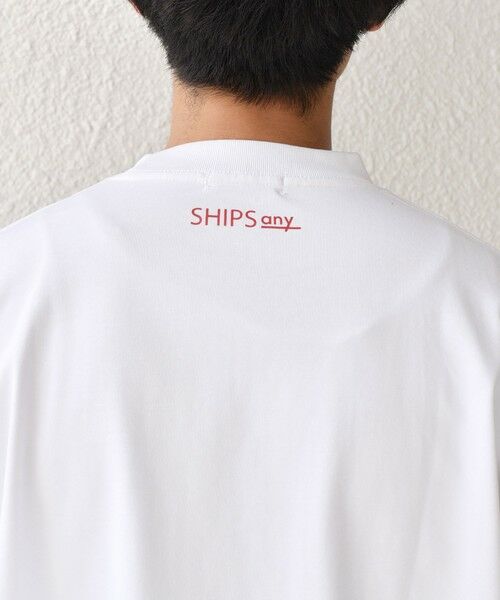 SHIPS / シップス Tシャツ | SHIPS any: オーガニック コットン ワンポイント ロゴ プリント×刺繍 スピンドル Tシャツ◇ | 詳細7