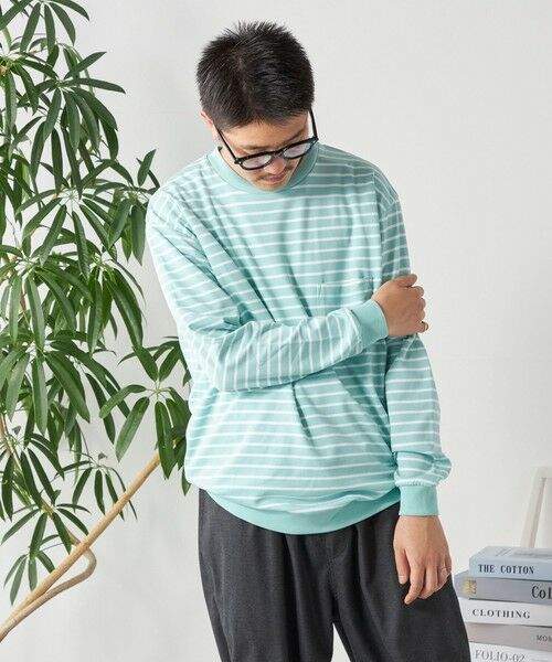 SHIPS / シップス Tシャツ | SHIPS any: ソリッド / ボーダー スウェットライク Tシャツ (ロンT)◇ | 詳細30