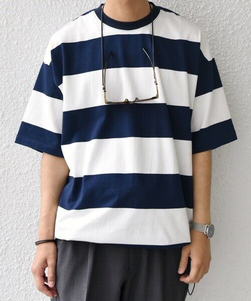 SHIPS / シップス Tシャツ | SHIPS any: ワイド カラー ボーダー スピンドル Tシャツ◇ | 詳細24