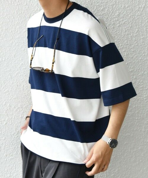 SHIPS / シップス Tシャツ | SHIPS any: ワイド カラー ボーダー スピンドル Tシャツ◇ | 詳細25