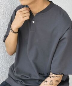 SHIPS / シップス Tシャツ | SHIPS any:〈接触冷感・遮熱・UVカット機能等〉サマーファンクション 鹿の子 ヘンリーネック Tシャツ◇