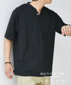 SHIPS / シップス Tシャツ | SHIPS any:〈接触冷感・遮熱・UVカット機能等〉サマーファンクション 鹿の子 ヘンリーネック Tシャツ◇