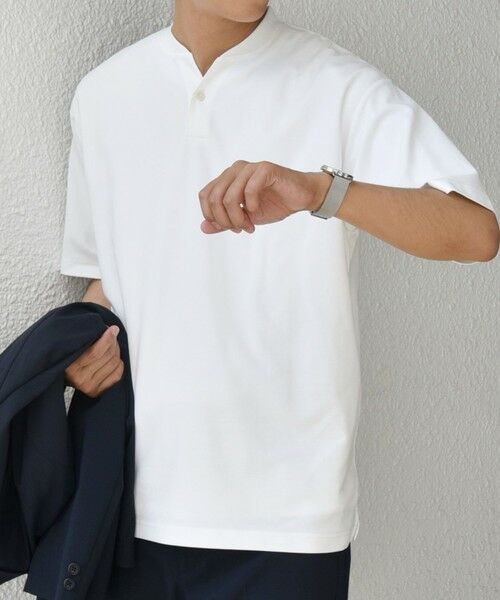 SHIPS / シップス Tシャツ | SHIPS any:〈接触冷感・遮熱・UVカット機能等〉サマーファンクション 鹿の子 ヘンリーネック Tシャツ◇ | 詳細4